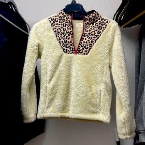 Leopard fleece youth pullover